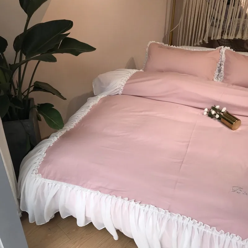 Lace Duvet Cover Set 4pcs Embroidery Bed Linen Quilt Cover Queen King Wedding Gift French egyptian cotton Bedding Set 12 2018-06-07 103231