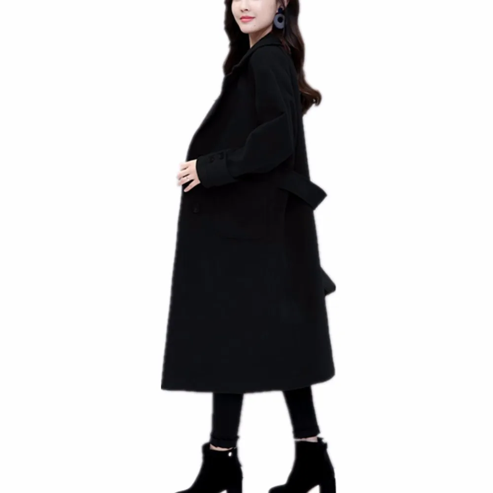 Dames Vintage Manteau marron Colly Lisa Laine Noir Automne Chaud Longues Pour Printemps Cachemire Femelle Femmes 2018 Manches x6vCqv0wnH