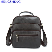 Hengsheng promotion genuine leather men bags with high quality cow leather men shoulder bags and leather men messenger bags