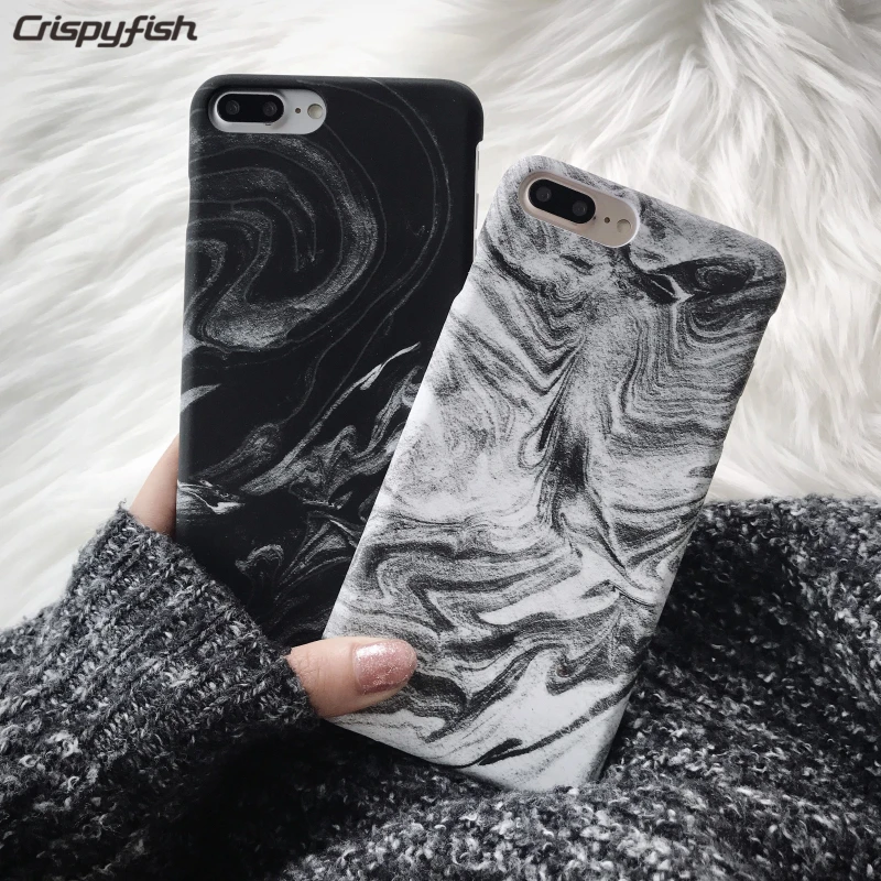 

Crispyfish Cool 3D Smoked Black&White Pc Hard Case For iphone 6 6s 6plus 6splus black Cover Phone Skin For 7 7 Plus