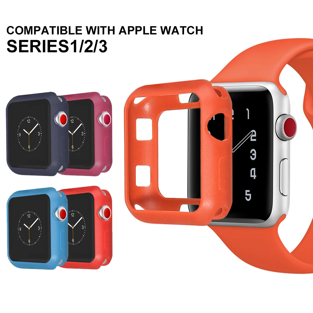 

ProBefit Soft Silicone Case for Apple Watch 3 2 1 42MM 38MM Cover Full Protection Shell for iWatch 4 5 40MM 44MM Watch Bumper