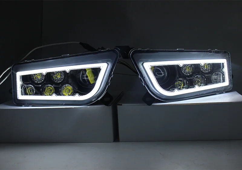 Новый 14 15 16 17 rzr 1000 XP Для Polaris с Bluetooth управления RGB Halo Angel Eyes rzr 1000 Фары для автомобиля