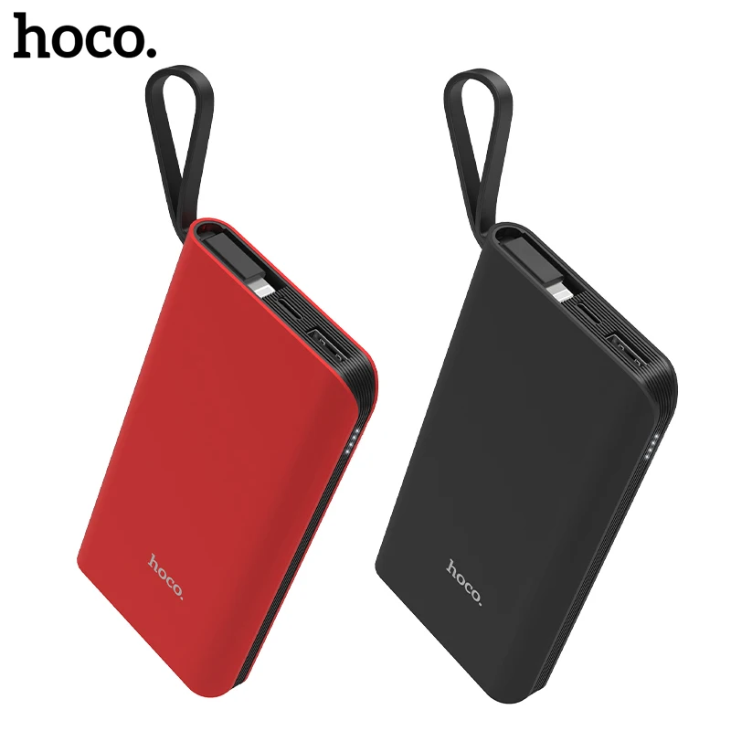 

HOCO 10000 mah Powerbank Built in Micro USB Type C Cable Power Bank for iPhone X Xs 8 Xiaomi pover external portable chargers