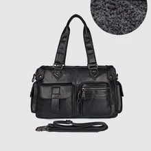 CARANFIER мужские дорожные сумки, винтажные сумки из натуральной коровьей кожи, сумки на плечо, одноцветные сумки на молнии для бизнесменов, компьютерные сумки