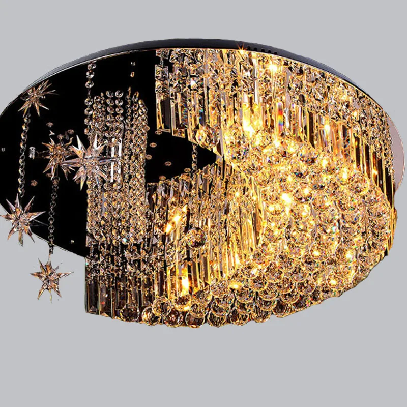 

Children's bedroom star moon LED ceiling lamps living room warm and creative ceiling lights Crystal combination ZA