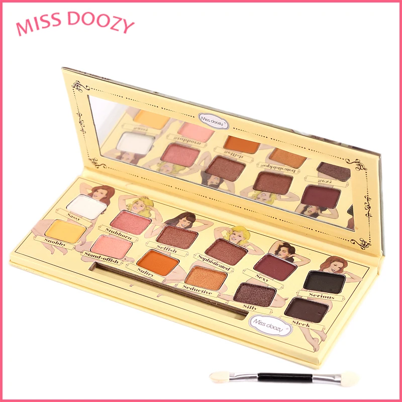 

MISS DOOZY Eyeshadow Shadow Pallete Glitter Balm Palette Smoky Brow Cosmetic Makeup Natural Matte Gift Pro Nude 12 Color