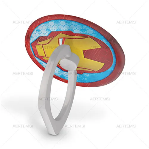 Aertemisi держатель телефона с кольцом на палец стенд и сцепление для смартфонов и планшетов агенты щит Черная пантера Капитан Америка - Цвет: Iron Man Icon