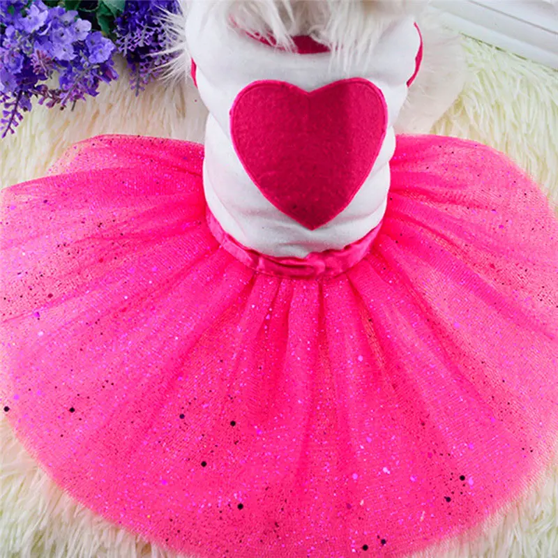 Платье-пачка для собак, кружевная юбка, милая Одежда для питомцев, кошек, принцесс, вечерние платья, товары для домашних собак, XS-L - Цвет: Красный