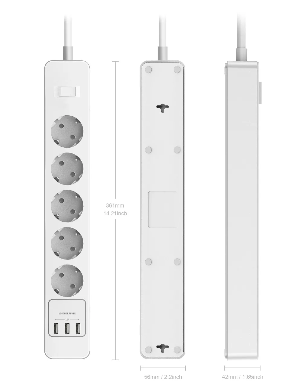 Pаспродажа Мощность ЕС Plug Strip 5 AC мощность розетки 3 Зарядка через usb порты и разъёмы быстрой зарядки разъем умный дом стабилизатор напряжения электр...