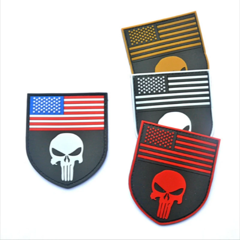 

NEW 3D PUNISHER US FLAG SHIELD TACTICAL Devgru SealTeam Punisher american flag DEVGRU SealTeam 3D PVC Patch
