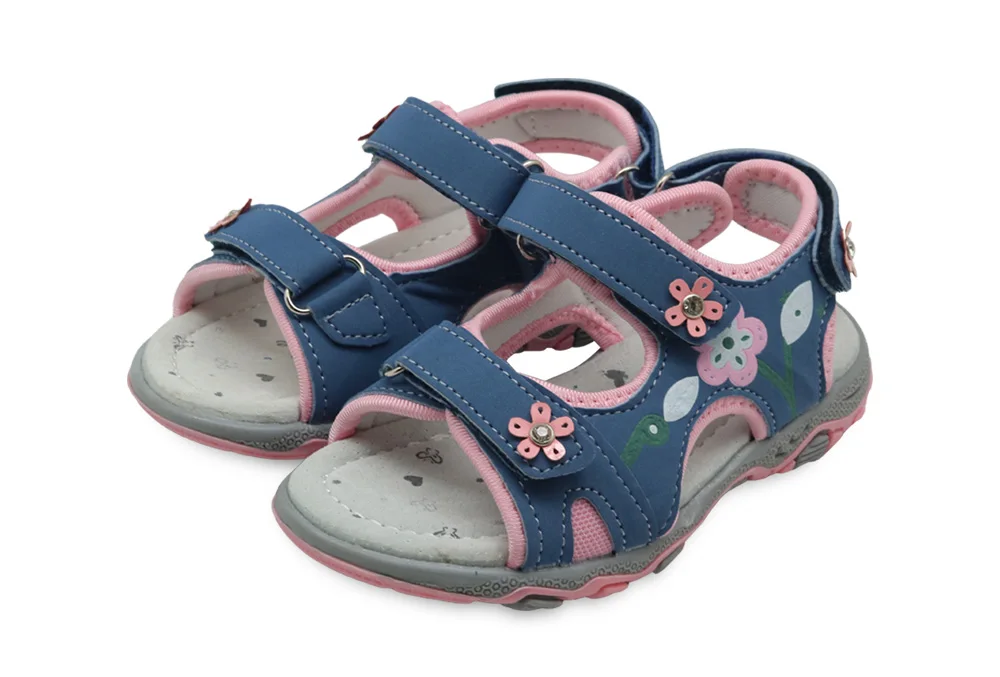 Apakowa Summer Children Shoes Girls Sport Beach Sandals with Arch Support Kids Hook-and-Loop Sandals for Girls EU Size 21-32