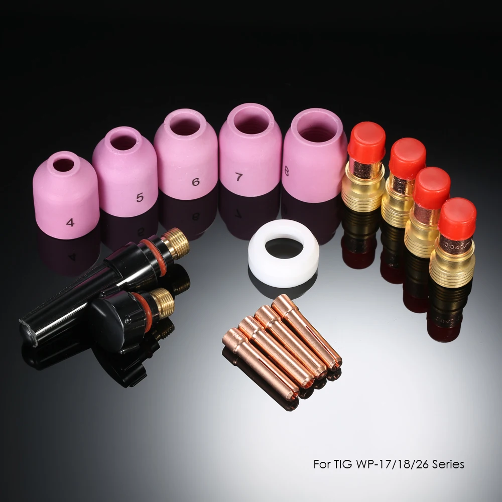

16pcs TIG Welding Torch Stubby Gas Lens Kit Cup Collet Body Nozzle for WP 17/18/26 Welding Machine Accessories