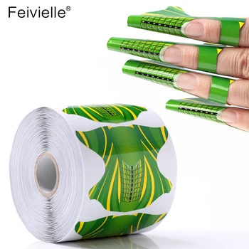 

Feivielle 500Pcs/Roll DIY Square Shape Adhesive Nail Form For Acrylic/UV Gel Nail Tip Nail Extension Nail Art Manicure Tools