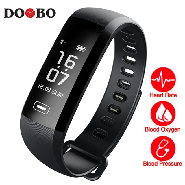 

DOOBO blood pressure heart rate monitor Blood oxygen 50 Letter message push large smart Fitness Bracelet Watch intelligent R5