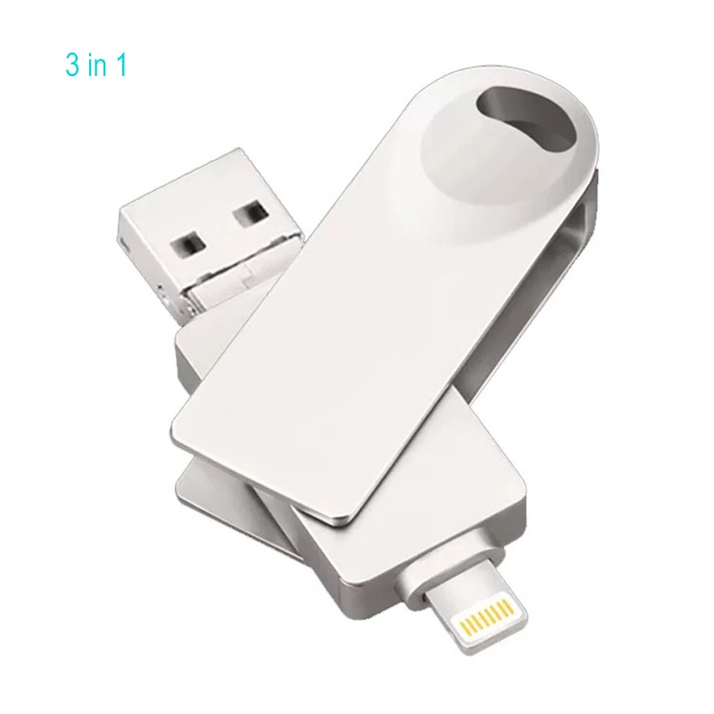 Металлический 32 Гб USB флеш-накопитель для iPhone USB Stick 16 ГБ 32 ГБ 64 Гб 128 ГБ Флешка для iPad Lightning USB Flash 3,0 дропшиппинг