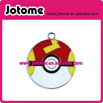 

32mm hot game pokemon go pokeball pikachu enamel pendant