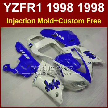 

O6D Injection fairings kit for YAMAHA YZF R1 YZF1000 98 99 R1 EXUP motorcycle blue white fairings 1998 1999 YZF R1 LD3
