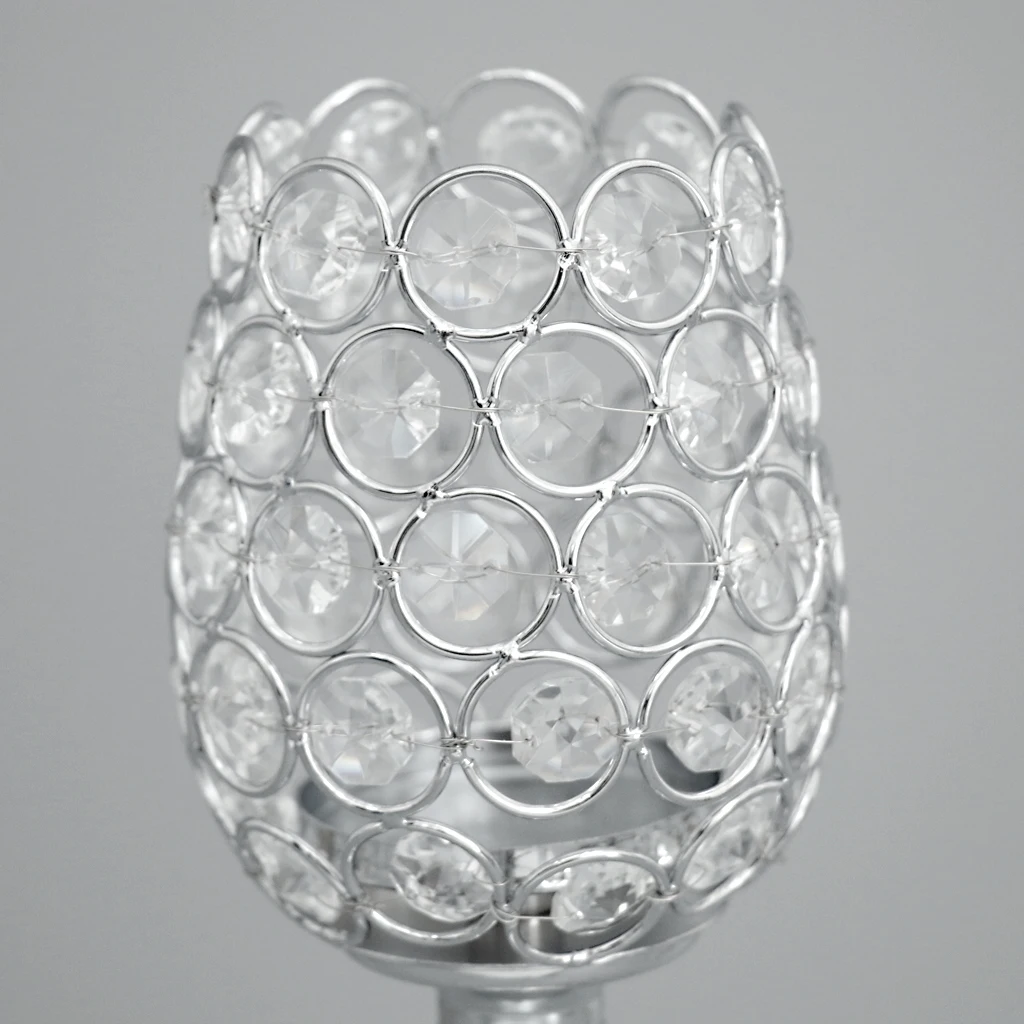 MagiDeal Crystal Tea Light Candleholder Bowl Wedding Window Top 27cm/33cm/38cm for Wedding Holidays Decor
