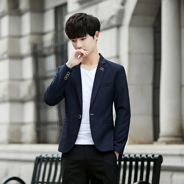 Navy Blue Semi Formal Attire For Men 2018 Groom Formal Dress For