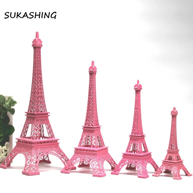 15cm 18cm 25cm 30cm Height High Quality Decoration Maison Pink Metal Eiffel Tower Decoration