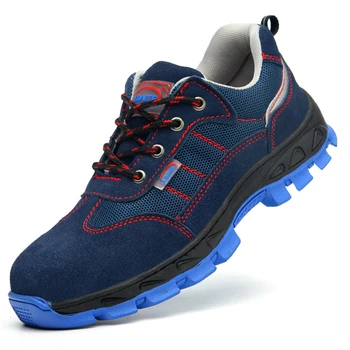 

plus size men's comfort steel toe covers work safety shoes iron midsole platform tooling security low boots protective footwear