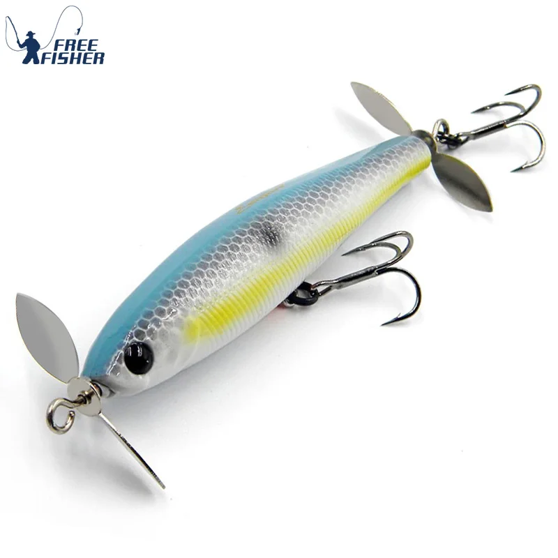 New Double Propellers Pencil Lures Hard Fishing Bait Decoy Spinner