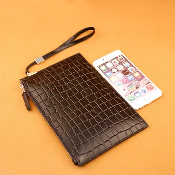 

ALAVCHNV men's leather envelope bag men's large capacity soft leather crocodile pattern hand bag tide package HY2415