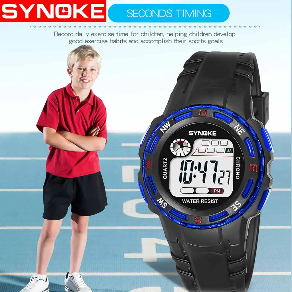 Универсальные детские часы светящиеся водонепроницаемые часы для мальчиков и девочек, спортивные часы для подростков, водонепроницаемые