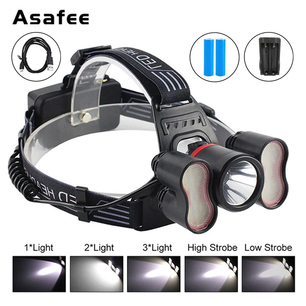Cree-XML-T6-LED-Headlamp-5-Modes-White-Light-Sensor-Headlamp-18650-Rechargeable-Battery-Head-Torch
