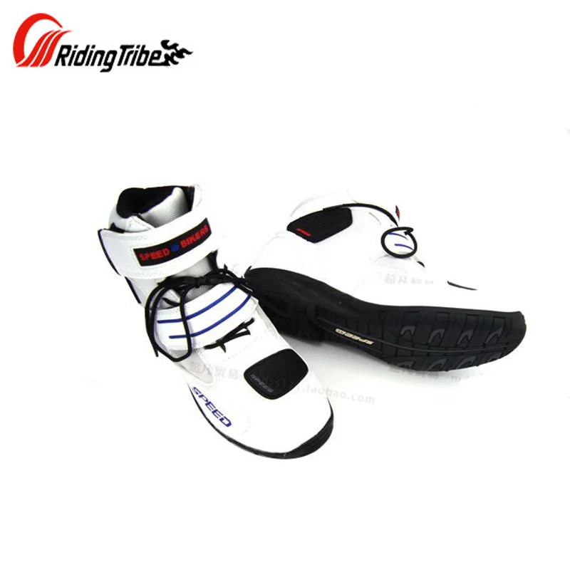 En la tribu moto rcycle microfibra de cuero botas moto bicicleta de carreras de velocidad de arranque moto rbike moto cruzar la calle moto botas