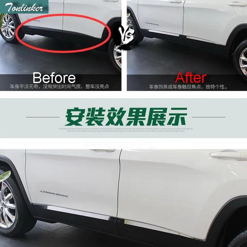 tonlinker 4 pcs diy car style abs chrome or stainless