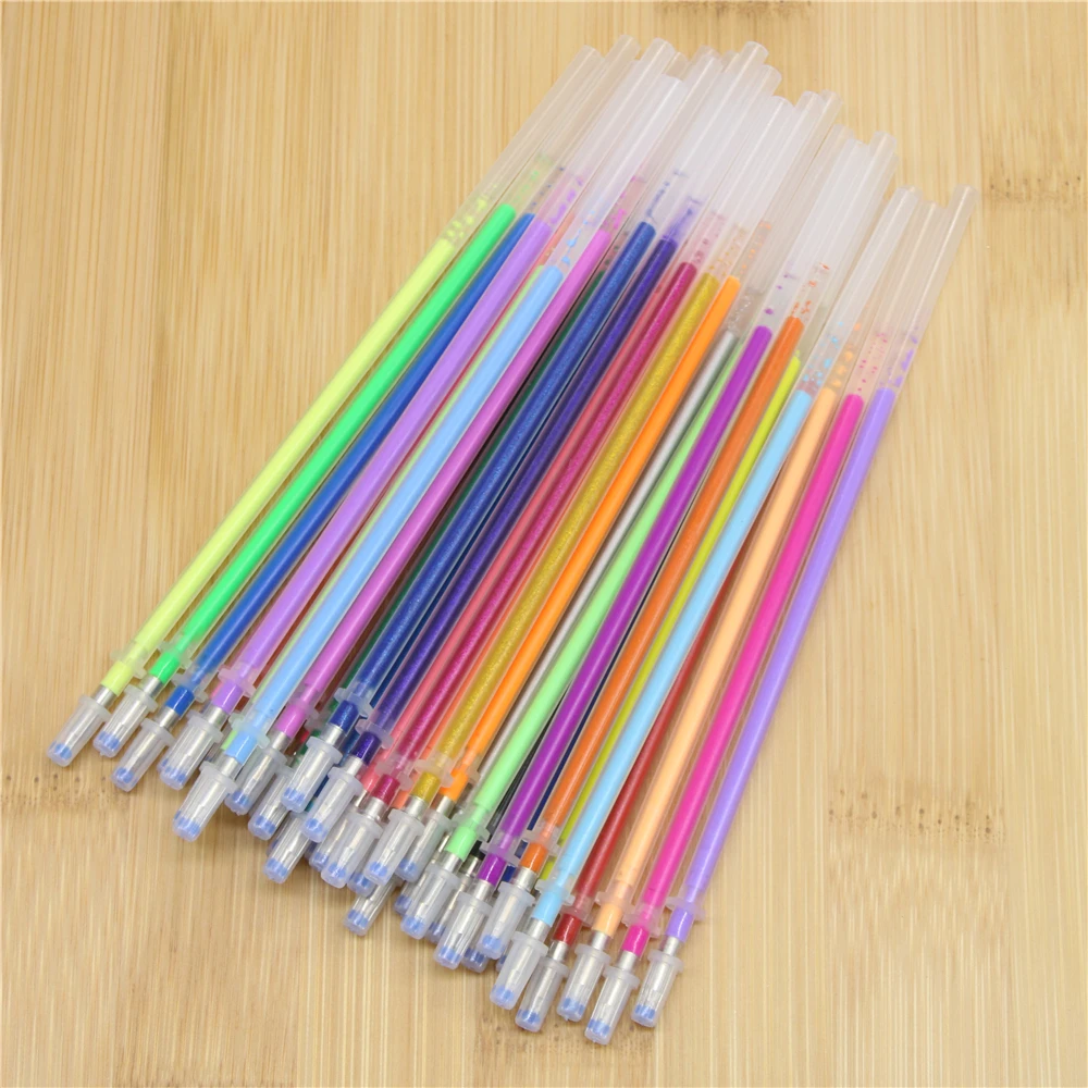 

New 36 Colors A Set Flash Ballpint Gel Pen Highlight Refill Color Full Shinning Refill Painting Pen Freeshiping
