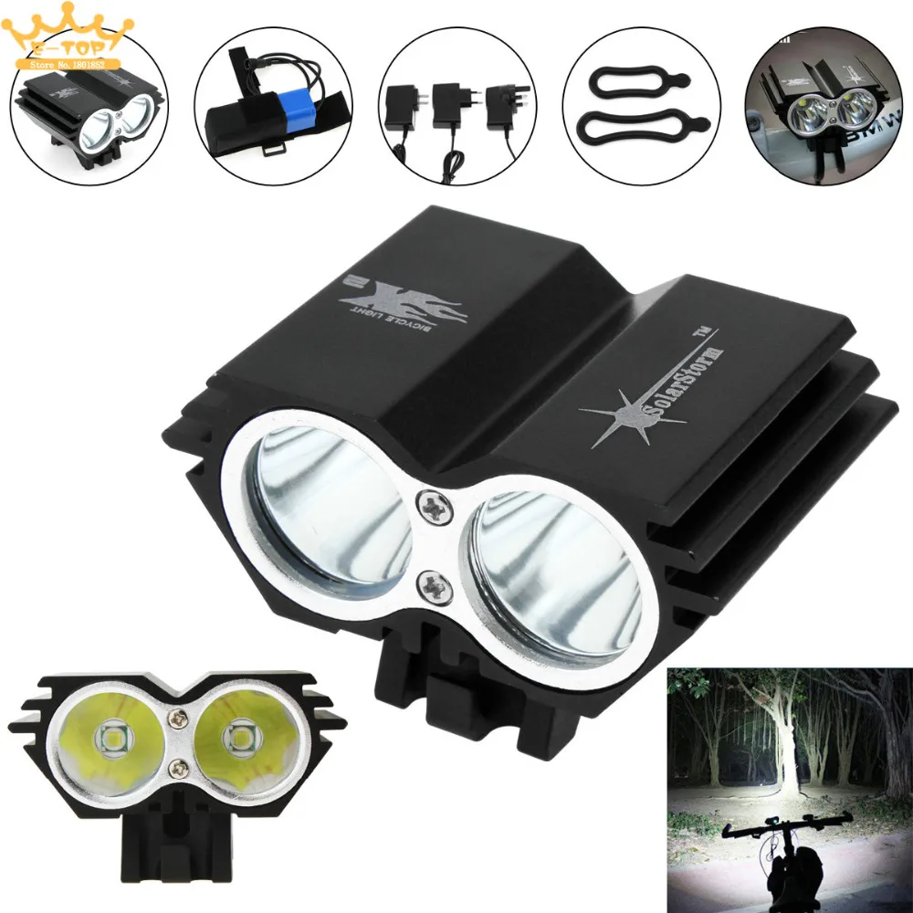 

5000LM Waterproof SolarStorm X2 XM-L U2Bicycle LED Headlight with Charger+ Rechargable Battery + Rubber Ring