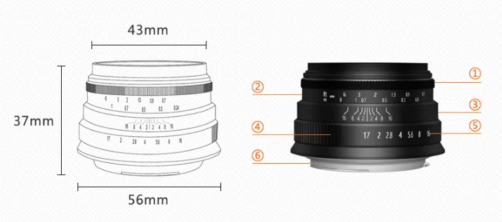 35 мм F1.7 объектив с фиксированным фокусом для Canon EOS-M крепление для Olympus Panasonic Micro 4/3 камеры для SONY FUJI Объектив