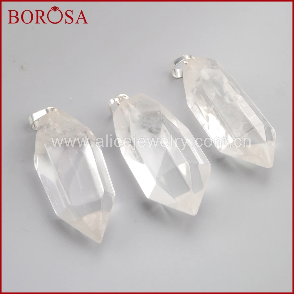BOROSA 5/10 шт натуральный серебристый цвет белый кристалл Кварц Граненый карандаш