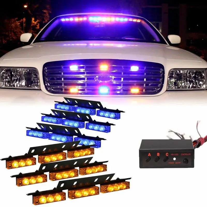 Mansuo 54 LED Car Truck Emergency Vehicle Strobe Lights Bars Deck Dash