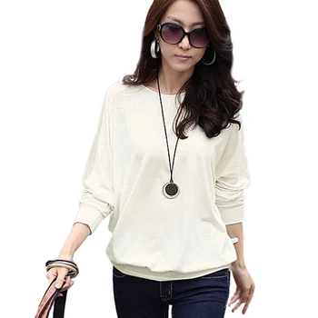 

Women Solid Color Loose Autumn Winter Tunic Tops Blouse Casual O-Neck Long Sleeve Shirt 1E268