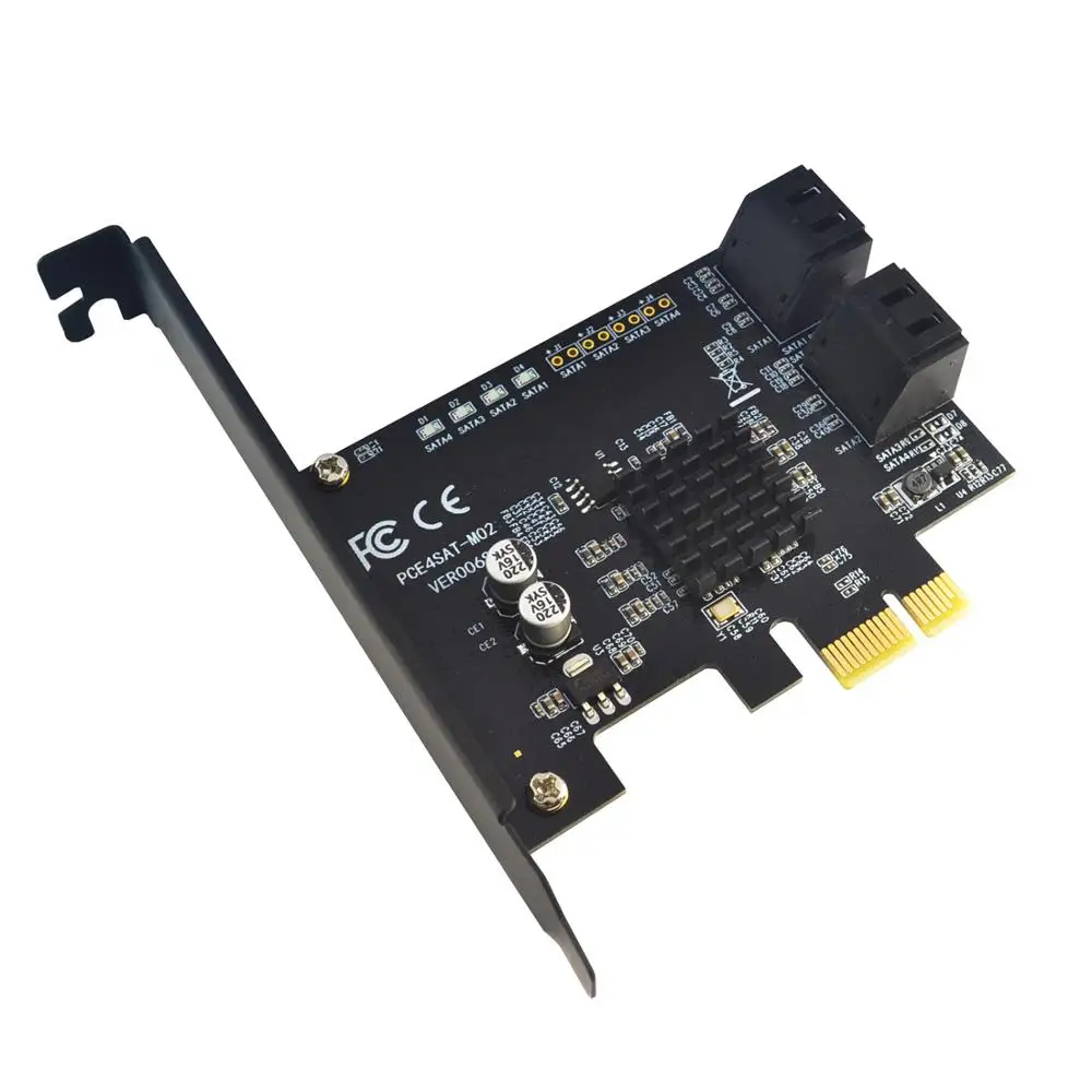 

SATA III 4 Ports PCI-Express Controller Card SATA3.0 Expansion Card Support PCI Express x1 x2 x4 x8 x16 Motherboard for HDD SSD