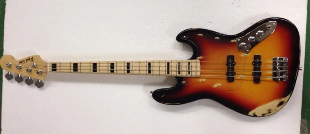 

Shelly new store factory custom tobacco burst old used vintage relic jaco pastoruis tribut 4 strings Jazz electric bass guitar