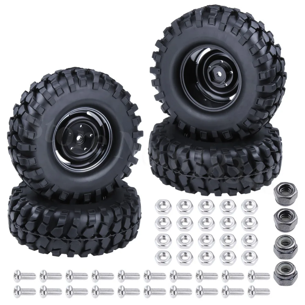 

4x 1.9 Tires & Alloy Wheel Hex 12mm 108mm For RC 1:10 Climbing Rock Crawler Racer HSP HPI Redcat Racing AXIAL Tamiya D90 Tyre