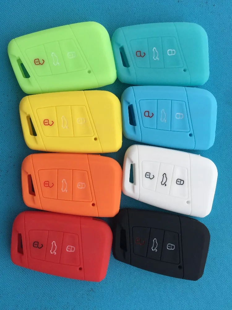 

1Pc Remote Silicone Key Case 2016 2017 For vw Passat B8 For Skoda Superb A7 Key Cover Key Fob Pocket Shell Skin Keychain Ring