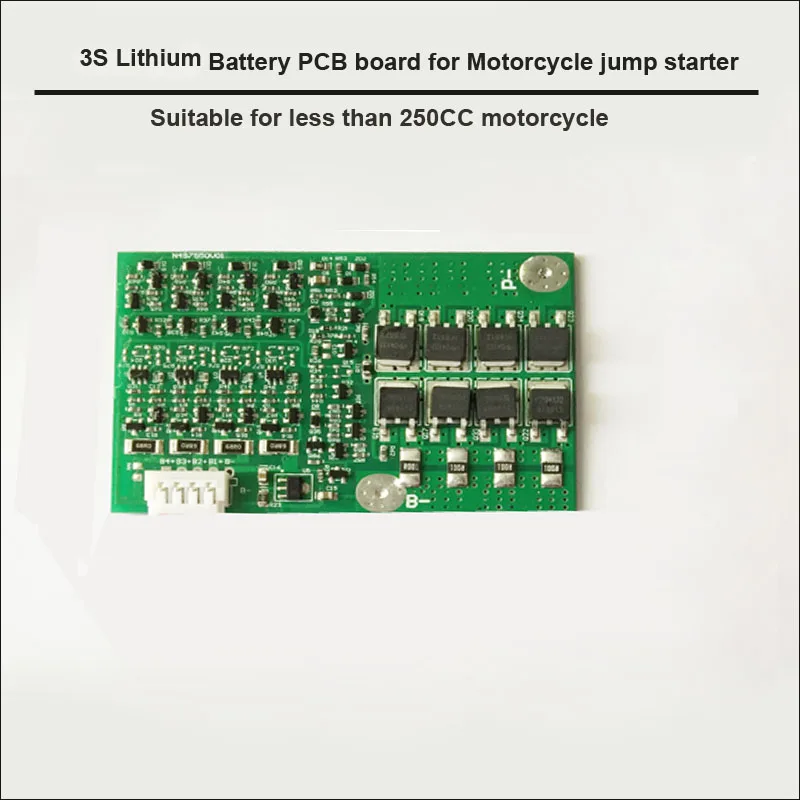 

3S 12.6V less 250CC Motorcycle jump starter lithium ion battery PCB and BMS with 30A charge and discharge current