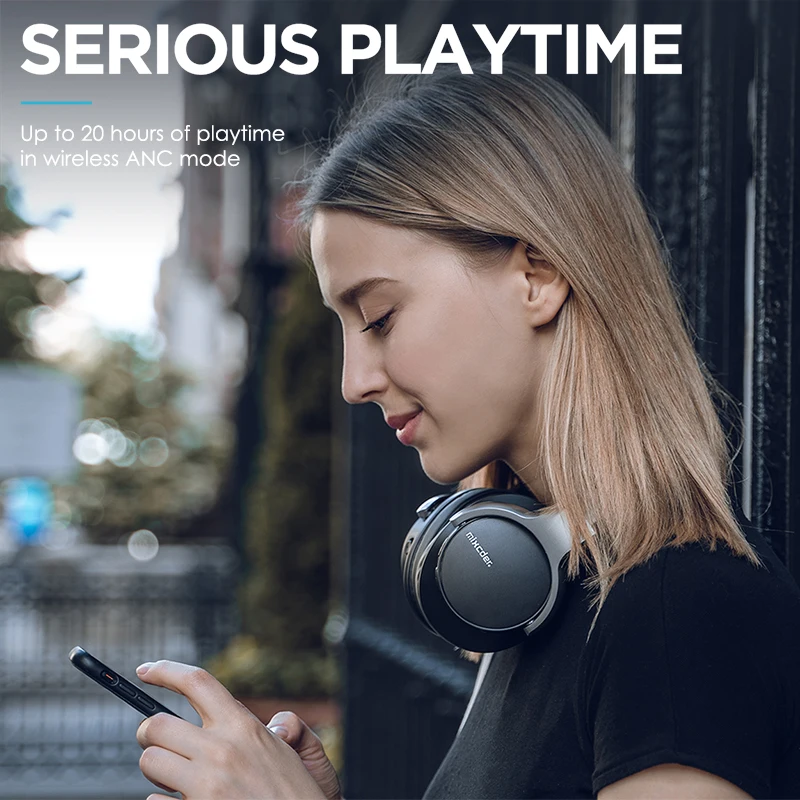 Mixcder E7 Active Noise Cancelling Bluetooth Headphone with Microphone Stereo Headset Deep Bass Wireless Headphones for phone