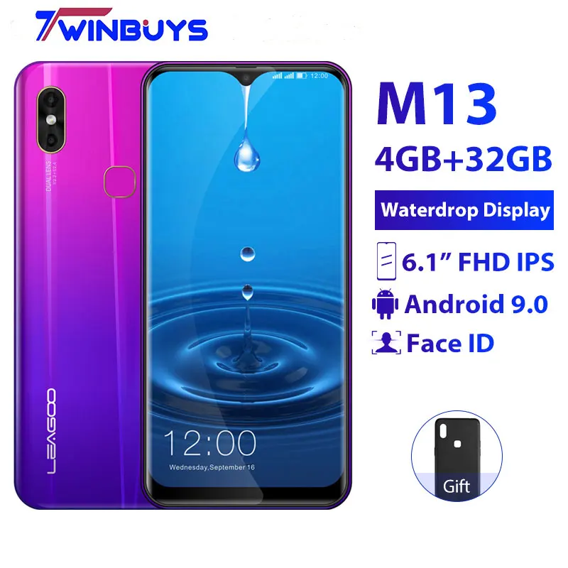 LEAGOO M13 смартфон с 6 1 дюймовым дисплеем четырёхъядерным процессором MTK6761 ОЗУ 4 Гб