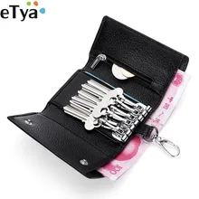 ETya модный мужской кошелек для ключей из натуральной кожи женский держатель для ключей на сумку ключница Многофункциональный Дамский маленький чехол-кошелек для мелочи