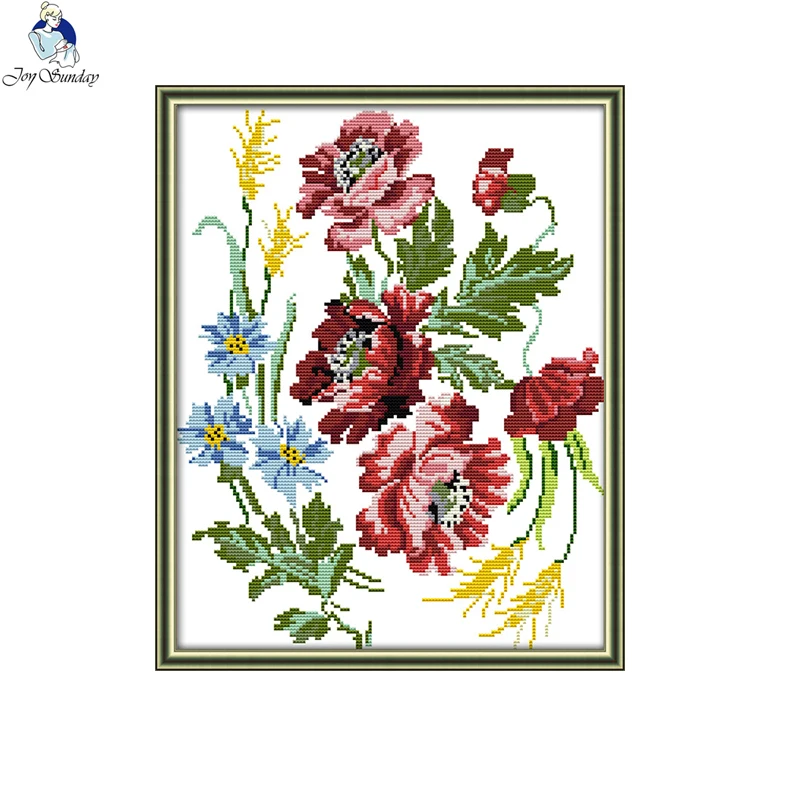 Joy Sunday Flowers Серия Холст DMC Счетный 11CT 14CT Китайский Набор для вышивки крестом печатная вышивка украшение дома отправка подарка