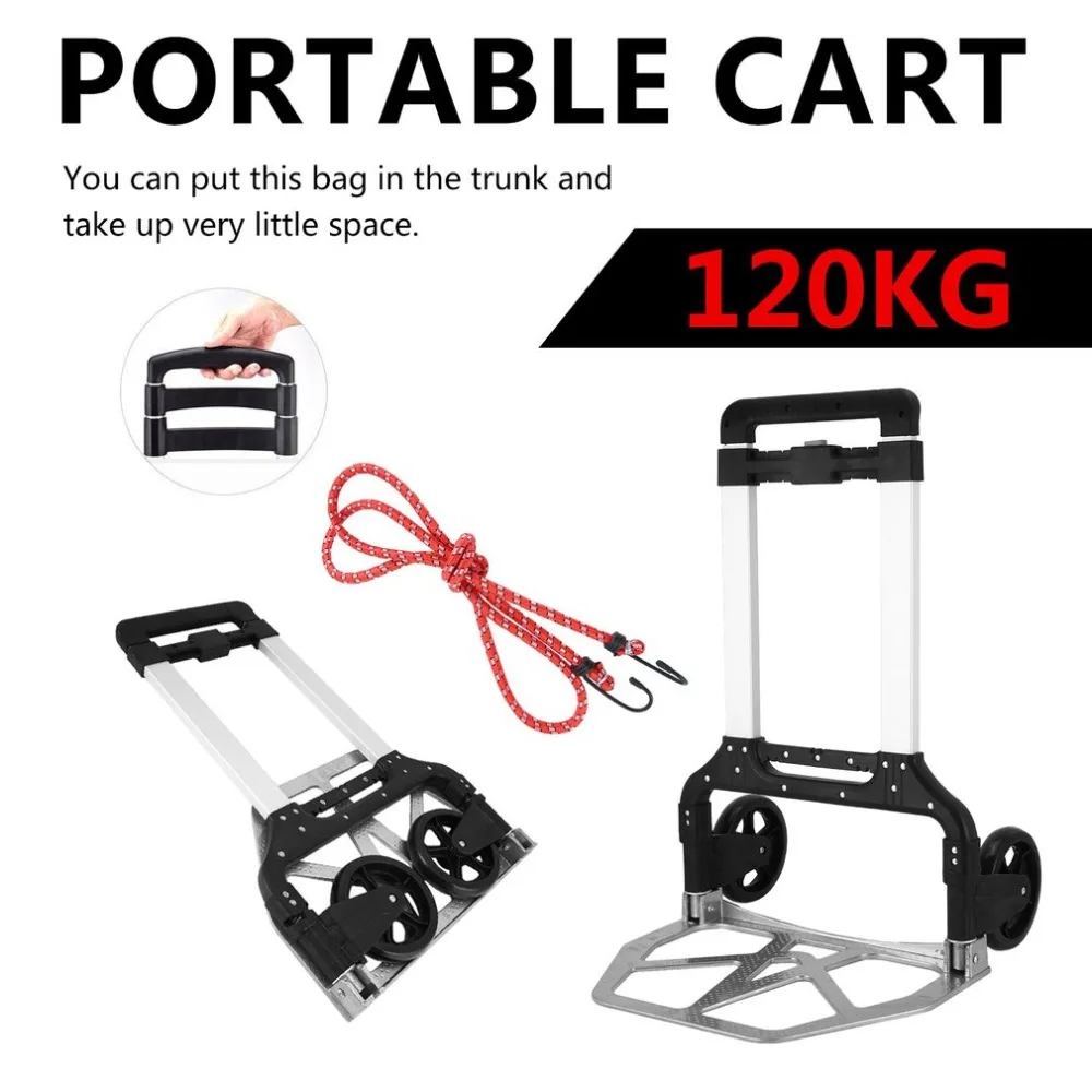 

120kg Shopping Cart Multifunctional Folding Aluminum Alloy Shopping Cart Trolley Car Luggage Trailer Aluminum Alloy Cart