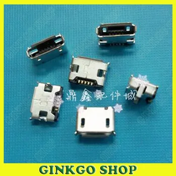 

50pcs Micro 5Pins USB Power Connectors Tail Charging Sockets for Mobile Phone AB Mouth