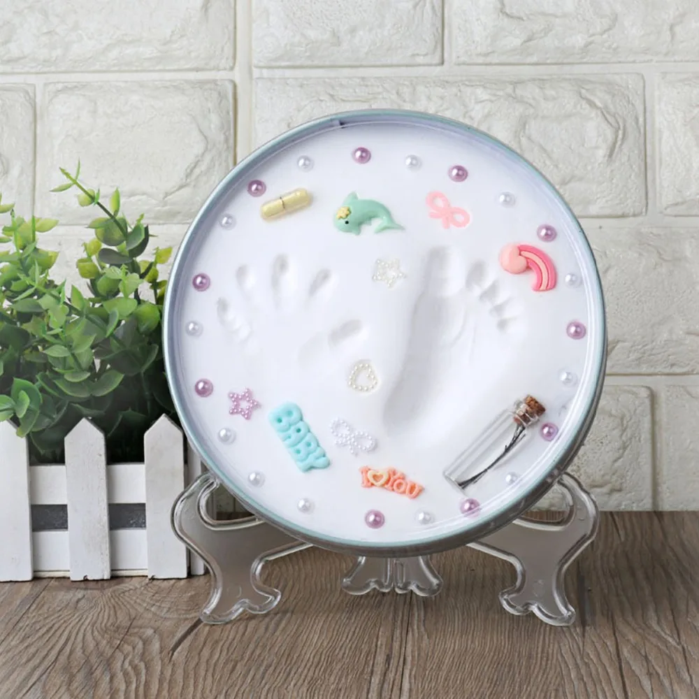 

Baby Care Air Drying Soft Clay Baby Handprint Footprint Imprint Kit Casting Baby Hand Inkpad Fingerprint DIY Keepsake