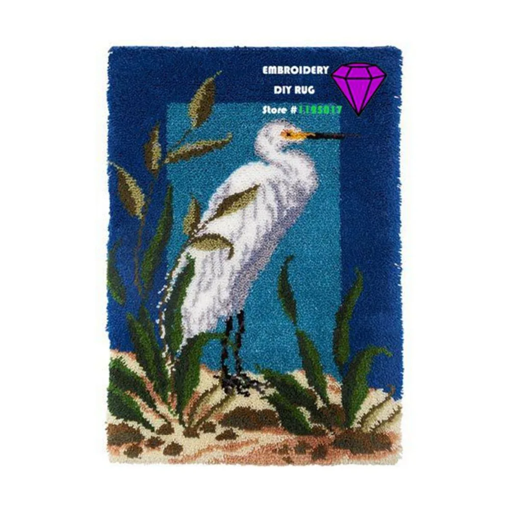 

crane diy carpets and rugs Needlework Kit handmade mats carpet Rug patchwork carpet Embroidery custom floor room carpet 52*35cm